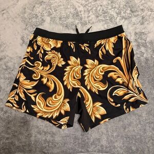 TacHuntFish THF 4XL‎ Black Gold Fleur de Lis Saints Athletic Gym Workout Shorts